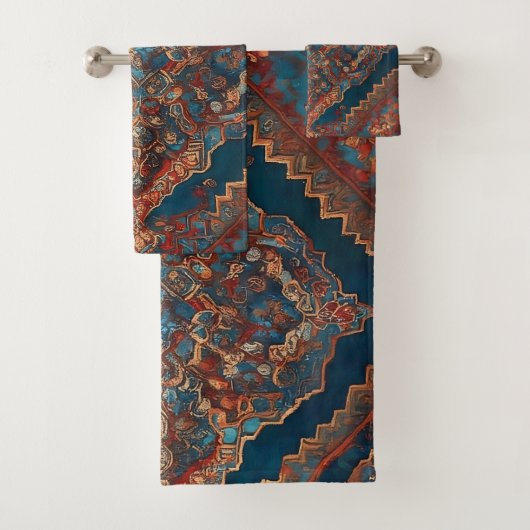 美しいペルシャの古いパターンコレクシモダンョン バスタオルセット (インサイチュ)