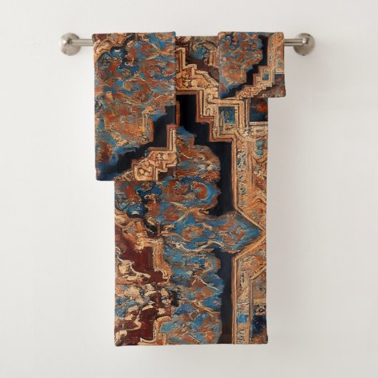 美しいペルシャの古いパターンコレクシ人気があるョン バスタオルセット (インサイチュ)