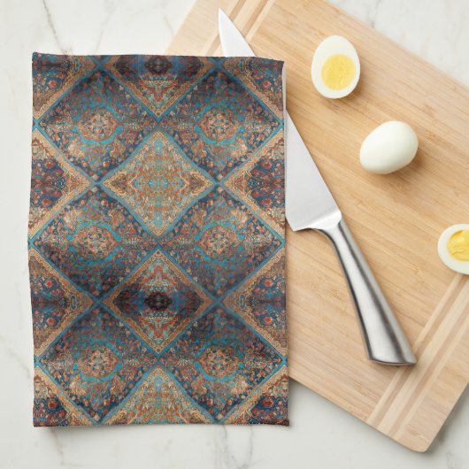 美しいペルシャの古いパターントレンディーコレクション キッチンタオル (四つ折り)