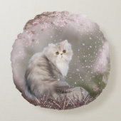 美しいペルシャの子猫猫 ラウンドクッション (正面)