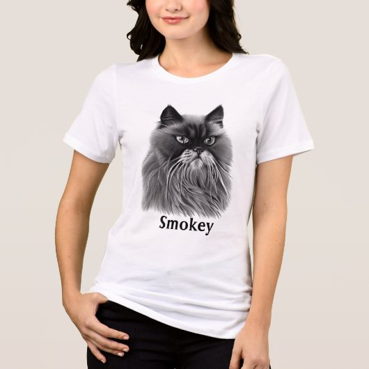 美しいペルシャ猫(オプション名) トライブレンドTシャツ (正面)