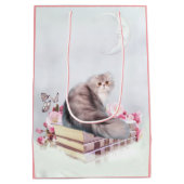 美しいペルシャ猫（本あり） ミディアムペーパーバッグ (裏面)