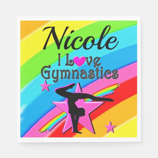 美しいペルソナライズ私は体操デザイン スタンダードランチョンナプキン (正面)