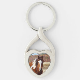 美しいペンキの馬のハートKeychain キーホルダー