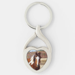 美しいペンキの馬のハートKeychain キーホルダー
