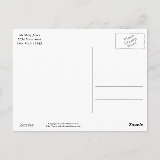 美しいペンキの馬の郵便はがき ポストカード (裏面)