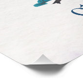 美しいペンギンの家族の水色 ポスター (コーナー)