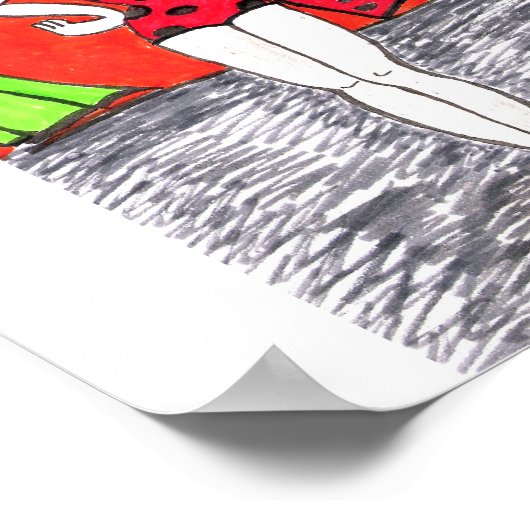 美しいページャントユーモア漫画プリント ポスター (角)