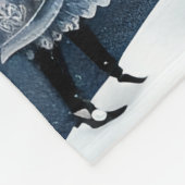 美しいホッキョクグマと雪の妖精 フリースブランケット (角)