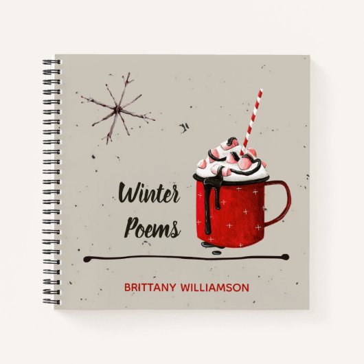 美しいホットチョコレートとジンジャーブレッド ノートブック (正面)