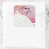 美しいホットピンクとホワイトラックスありがとう スクエアシール (バッグ)