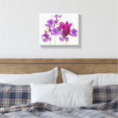 美しいホットピンクのチューリップ紫色の花のフローラ キャンバスプリント (インサイチュ (寝室))