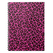 美しいホットピンクヒョウの皮グリッターの輝き ノートブック (正面)