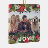 美しいホリデーボタニカルジョイタイプフォト セラミックオーナメント (右)