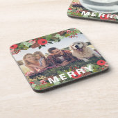 美しいホリデーボタニカルメリータイプフォト コースター (左側)