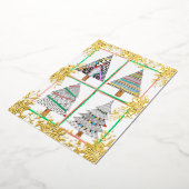 美しいホリーとオーナメントクリスマス恵みF 箔招待状 (回転した状態)