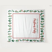 美しいホリーベリークリスマスパーティーフォトブース タペストリー (正面(横))