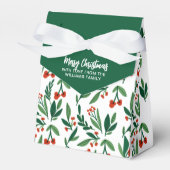 美しいホリーベリーボタニカルクリスマスパーティー フェイバーボックス (正面サイド)