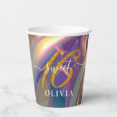 美しいホログラフィックスイート16紙カップ 紙コップ (裏面)