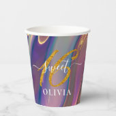 美しいホログラフィックスイート16紙カップ 紙コップ (正面)