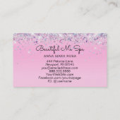 *~*美しいホログラム·ピンク·グリッター 名刺 (裏面)