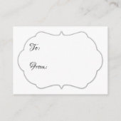 美しいホワイトのラッピングなし ブライダルシャワー ギフトカード エンクロージャーカード (裏面)