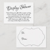 美しいホワイトのラッピングなし ブライダルシャワー ギフトカード エンクロージャーカード (正面/裏面)