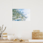 美しいホワイトアジサイ開花ハイ鍵 ポスター (キッチン)