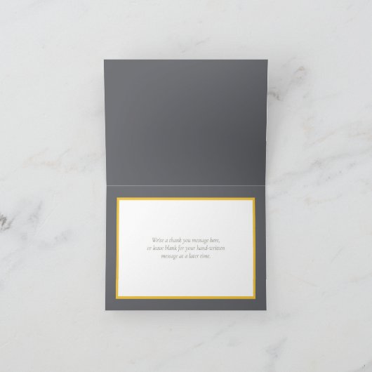 美しいホワイトカラリリーフローラシックありがとう カード (内部)