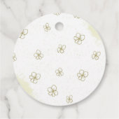 美しいホワイトゴールドの花と新緑のギフトタグ フェイバータグ (裏面)