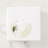 美しいホワイトゴールドの花と新緑のギフトタグ フェイバータグ (インサイチュ)