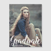 美しいホワイトスクリプトシックな大学院フォトマグネット (正面)