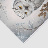 美しいホワイトスノーウィークフクロウ冬テーマ 薄葉紙 (詳細)