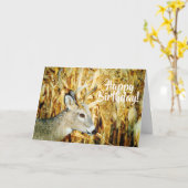 美しいホワイトテールディアバックウォーター誕生日 カード (黄色い花)
