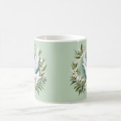 美しいホワイトピース鳩 コーヒーマグカップ (中央)