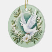 美しいホワイトピース鳩 セラミックオーナメント (左)