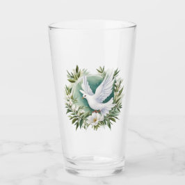 美しいホワイトピース鳩 タンブラーグラス