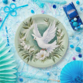 美しいホワイトピース鳩 ペーパープレート (パーティー)