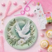 美しいホワイトピース鳩 ペーパープレート (パーティー)