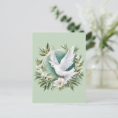 美しいホワイトピース鳩 ポストカード (スタンド正面)