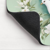 美しいホワイトピース鳩 マウスパッド (コーナー)