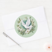 美しいホワイトピース鳩 ラウンドシール (封筒)