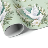 美しいホワイトピース鳩 ラッピングペーパー (ロールコーナー)