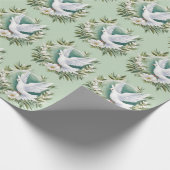 美しいホワイトピース鳩 ラッピングペーパー (角)