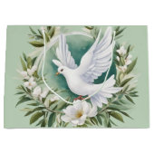 美しいホワイトピース鳩 ラージペーパーバッグ (正面)