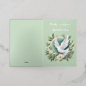 美しいホワイトピース鳩 箔シーズンカード (外側レイダウン)