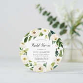 美しいホワイトフラワーリース ブライダルシャワー 招待状 (スタンド正面)
