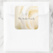 美しいホワイトローズプリントステッカー スクエアシール (バッグ)