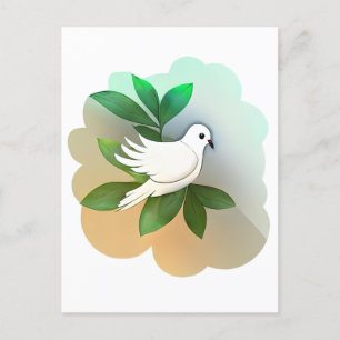 美しいホワイト鳩 ポストカード