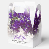 美しいホワイト＆パープルのギフトボックス フェイバーボックス (オープン)